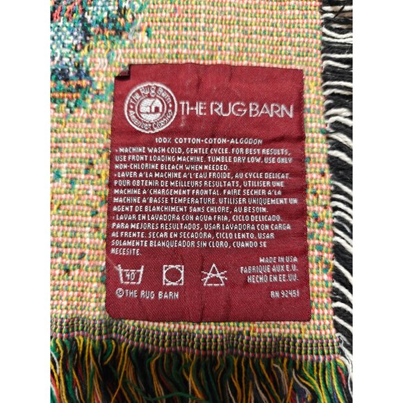 Vintage The Rug Barn Angel Tapestry Woven Throw Blanket 60x48 - Picture 3 of 8